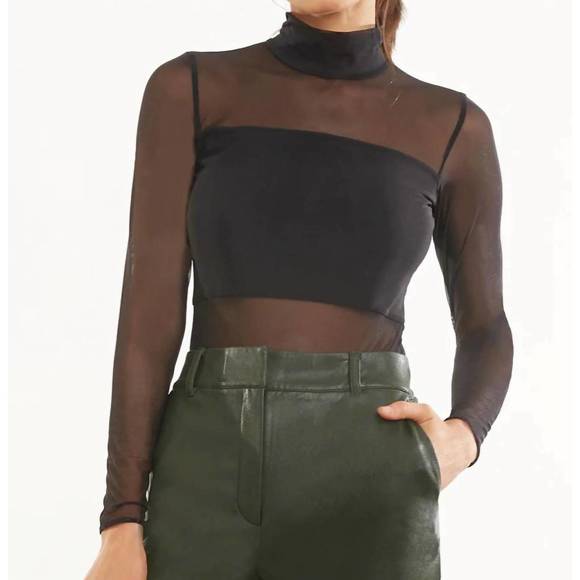 NEW COMMANDO mesh long sleeve bodysuit in black - Picture 1 of 3